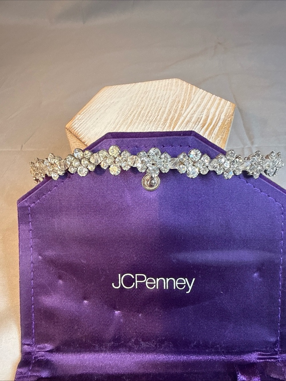 JcPenny Silver Crystal Floral Choker Necklace - Sparkling Bridal Accessory